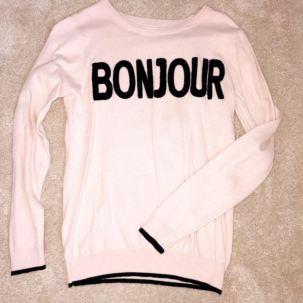 women’s “bonjour” long sleeve top